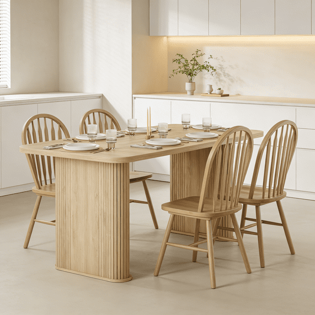 Garvee Dining Table for 6-8 People - 62" Modern Long Kitchen Table with Large Tabletop & Heavy Duty Pedestal Legs, Rectangular Dinner Table for Rectangular, Kitchen, Conference Room, Living Room