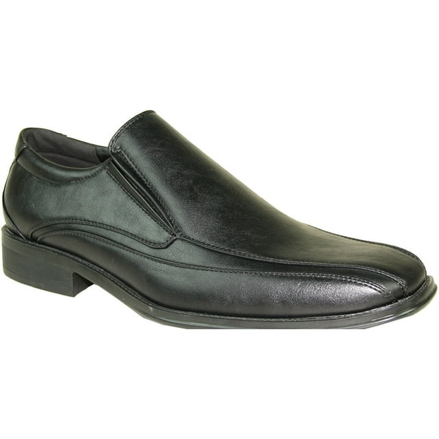 BRAVO Men Dress Shoe MILANO-7 Classic Loafer with Double Runner Square Toe and Leather Lining