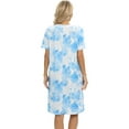 thumbnail image 4 of Nightgowns for Women V Neck Sleepwear Loungewear,Floral Print Comfy House Dresses Short Sleeve Sleep Dress Nightshirt Sleepwear,Mid-Length Asymmetric Plus Size Pajama Dress,Moon Stary S-2XL, 4 of 9