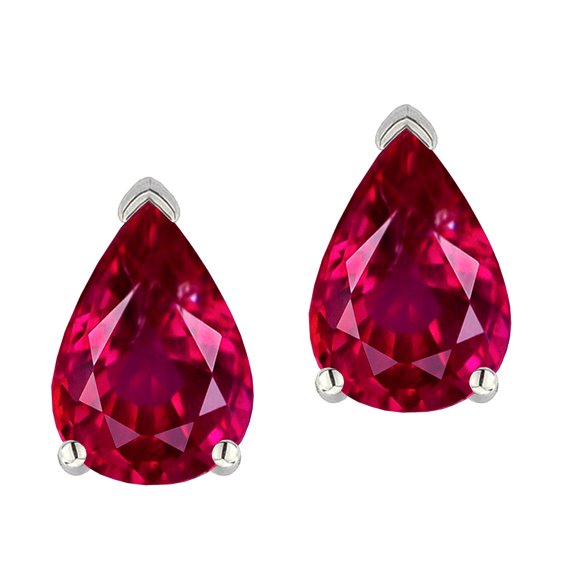 Star K � 8x6mm Pear Shape Created Ruby Classic Solitaire Drop Earring Studs