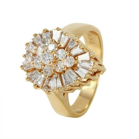 Ladies 1.5 Carat Diamond 14K Yellow Gold Ring