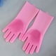 thumbnail image 5 of Guantes de limpieza de silicona de platos de platos Exfoliante de cocina Guante de goma Rosado, 5 of 9