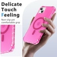 thumbnail image 4 of for iPhone 14 Magnetic Case, Support Mag-Safe Charging, Anti-Fingerprint Slim Shockproof Rugged Wave Edge Frame Design Phone Case Cover for iPhone 14, Rose, 4 of 6