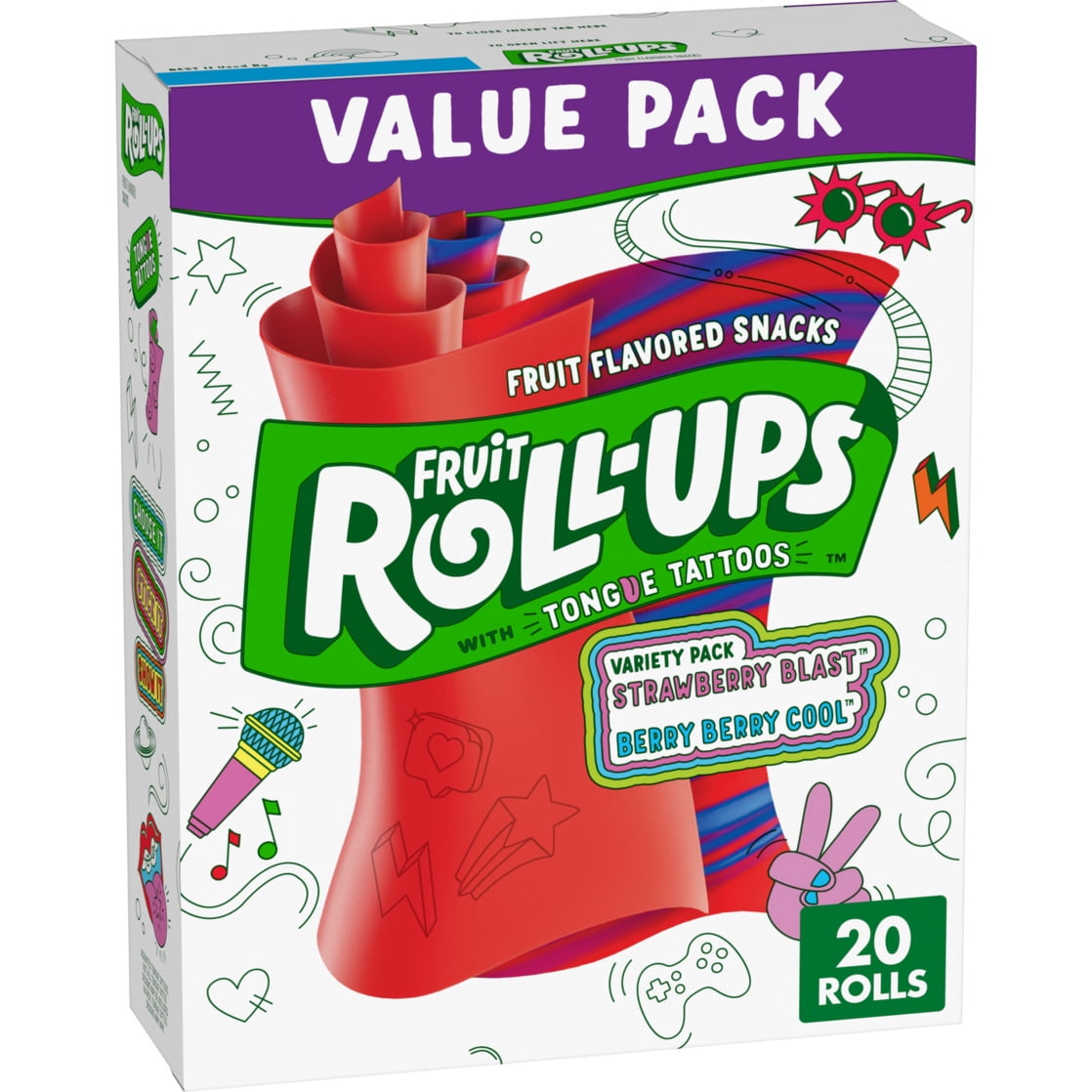 (6 pack) Fruit Roll-Ups Fruit Flavored Snacks, Gluten Free Variety Pack (20 Count)