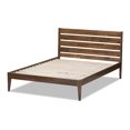 thumbnail image 4 of Baxton Studio Elmdon Mid-Century Modern Solid Walnut Wood Slatted Headboard Style Full Size Platform Bed, 4 of 5