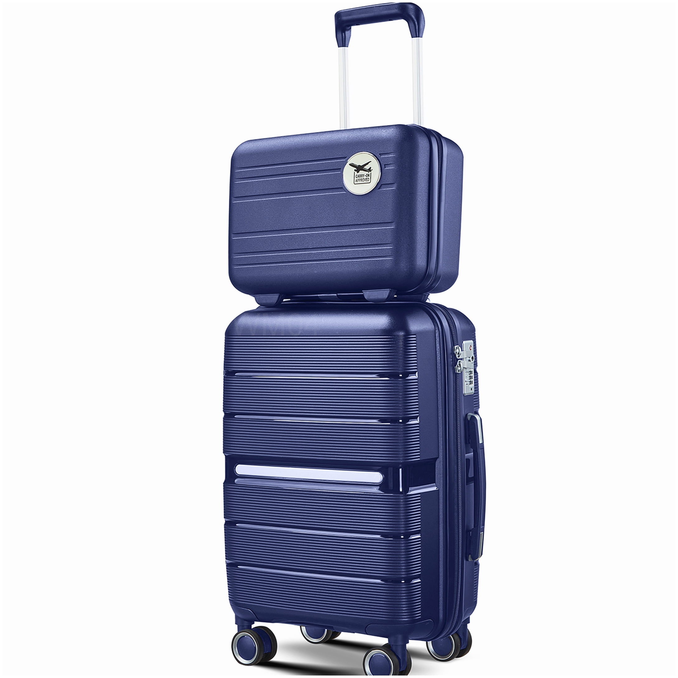 MANGIJOY Navy Blue Expandable Hardshell Suitcase Set of 4, Lightweight Luggage with 360° Spinner Wheels, TSA Lock, and Organized Interior