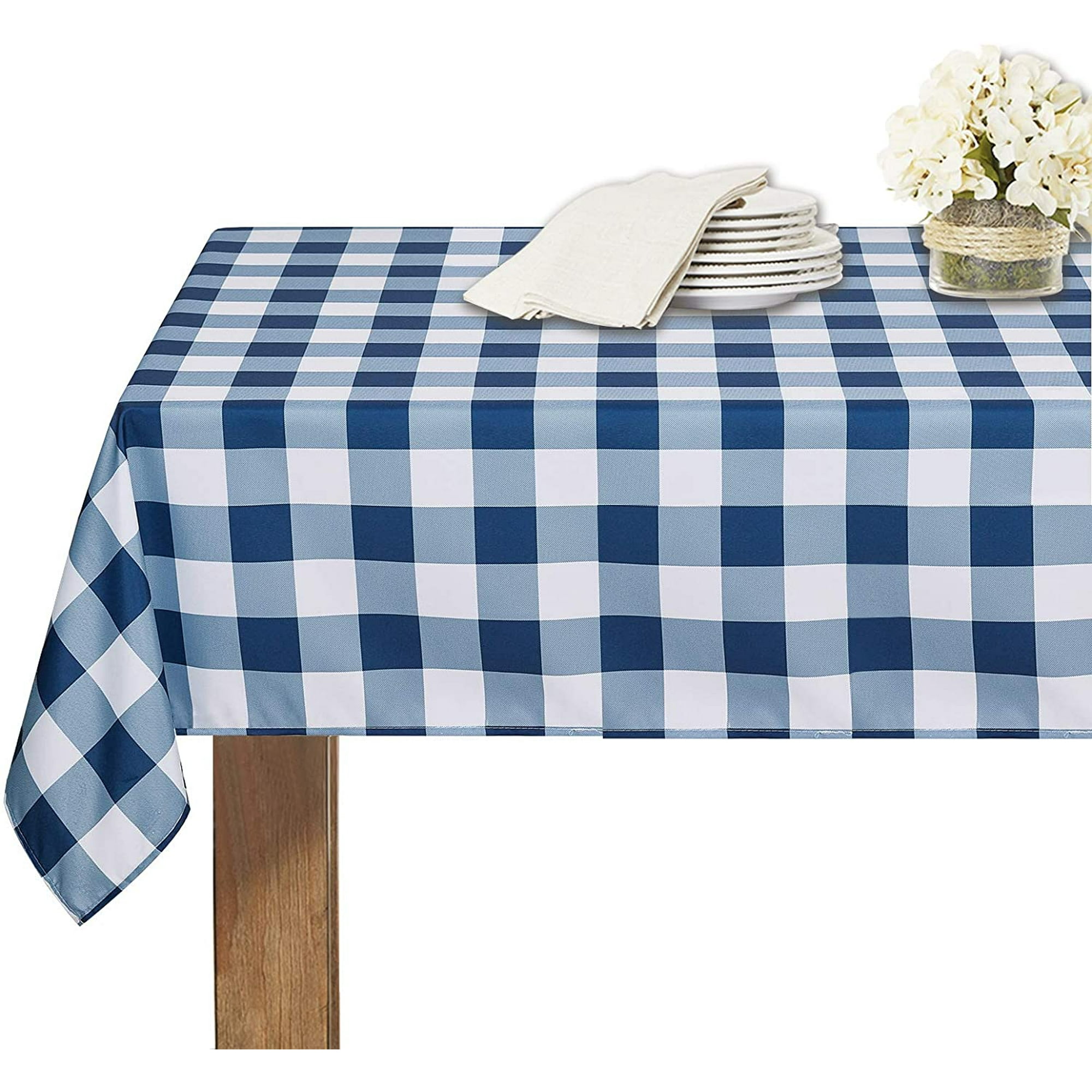 Eayy Table Cloth Washable Spillproof Wrinkle Free 6 8 Seat Cover For Banquet Cafes Holiday Dinners Kitchen Farmhouse Red And Black Checd 60 X 102 Inch Canada Eayy Table Cloth Washable, What Size Is A 8 Seater Table Cloth