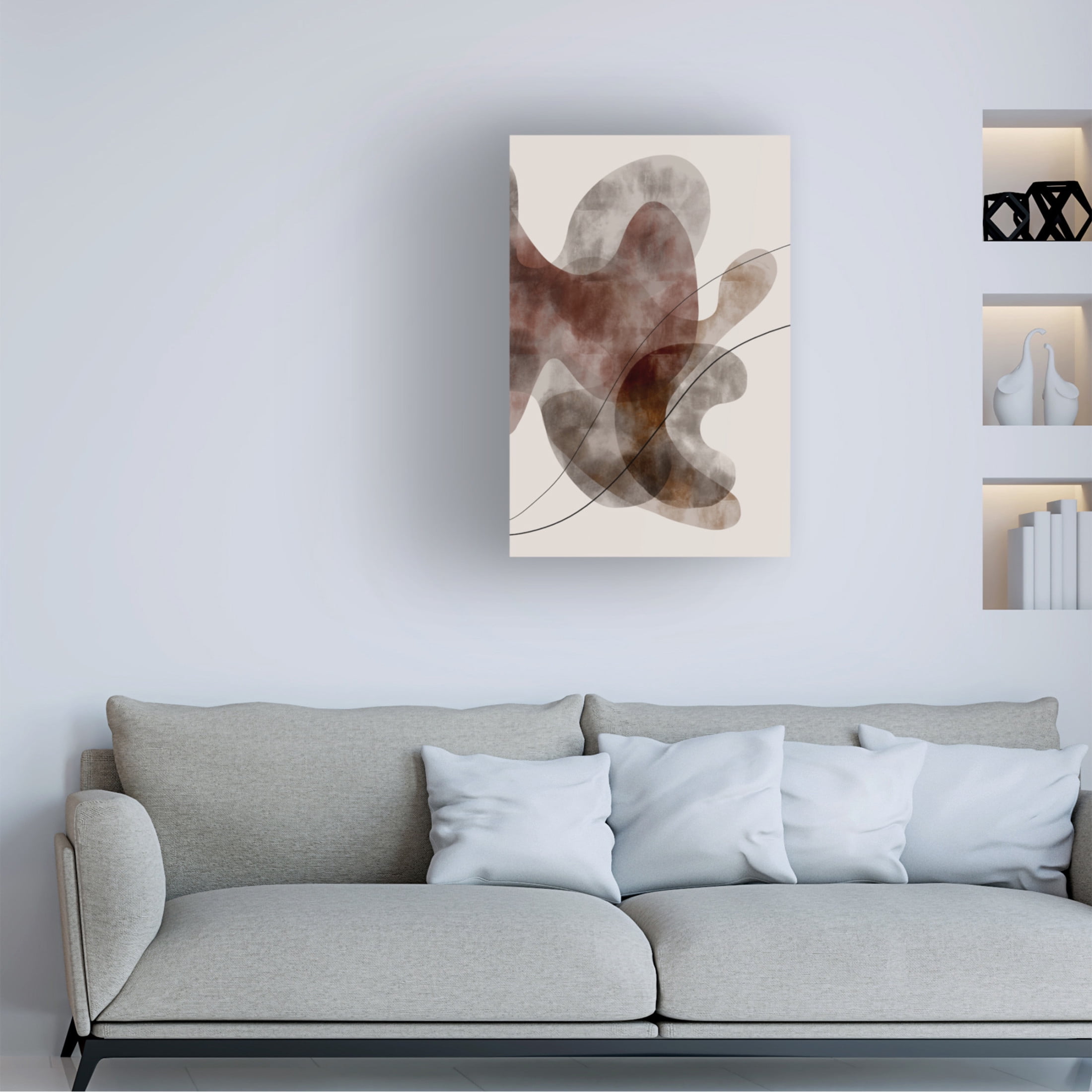 Canvas Wall Art - Pictufy Studio Ii 'Red Seaweed' Wall Art for Living Room, Bedroom, or Office Décor by Trademark Fine Art - 30 x 47 Inches
