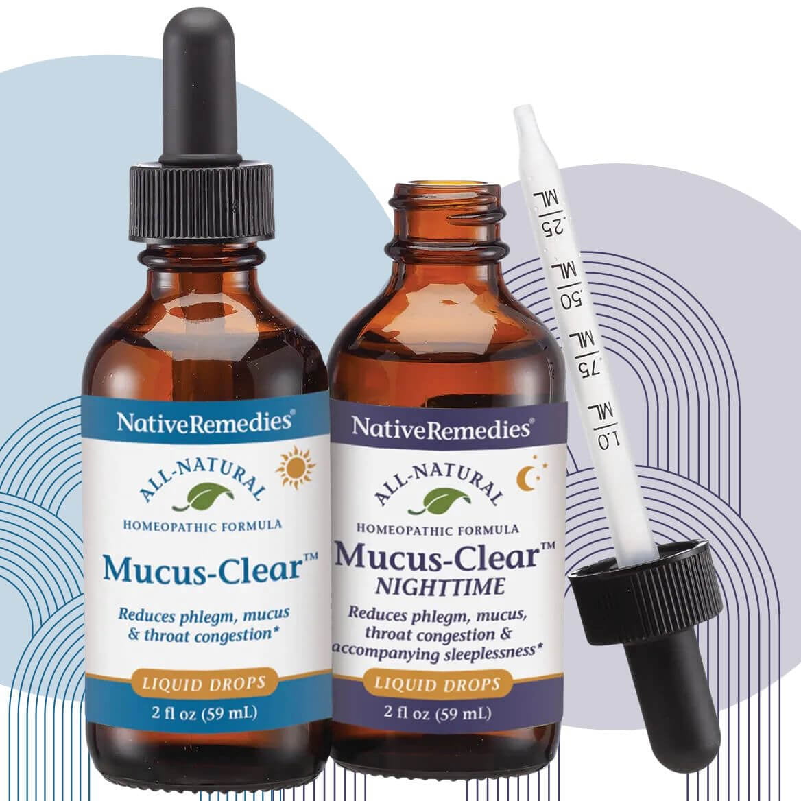 Native Remedies Mucus-Clear ComboPack - Mucus Relief - 24-Hour Mucus, Phlegm & Congestion Relief, Natural Respiratory & Lung Support Day & Night, Fas