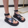 thumbnail image 5 of asddcavvf Summer Fashion Thick Bottom Buckle Open Toe Solid Colour Roman Beach Ladies Large Size San, 5 of 5