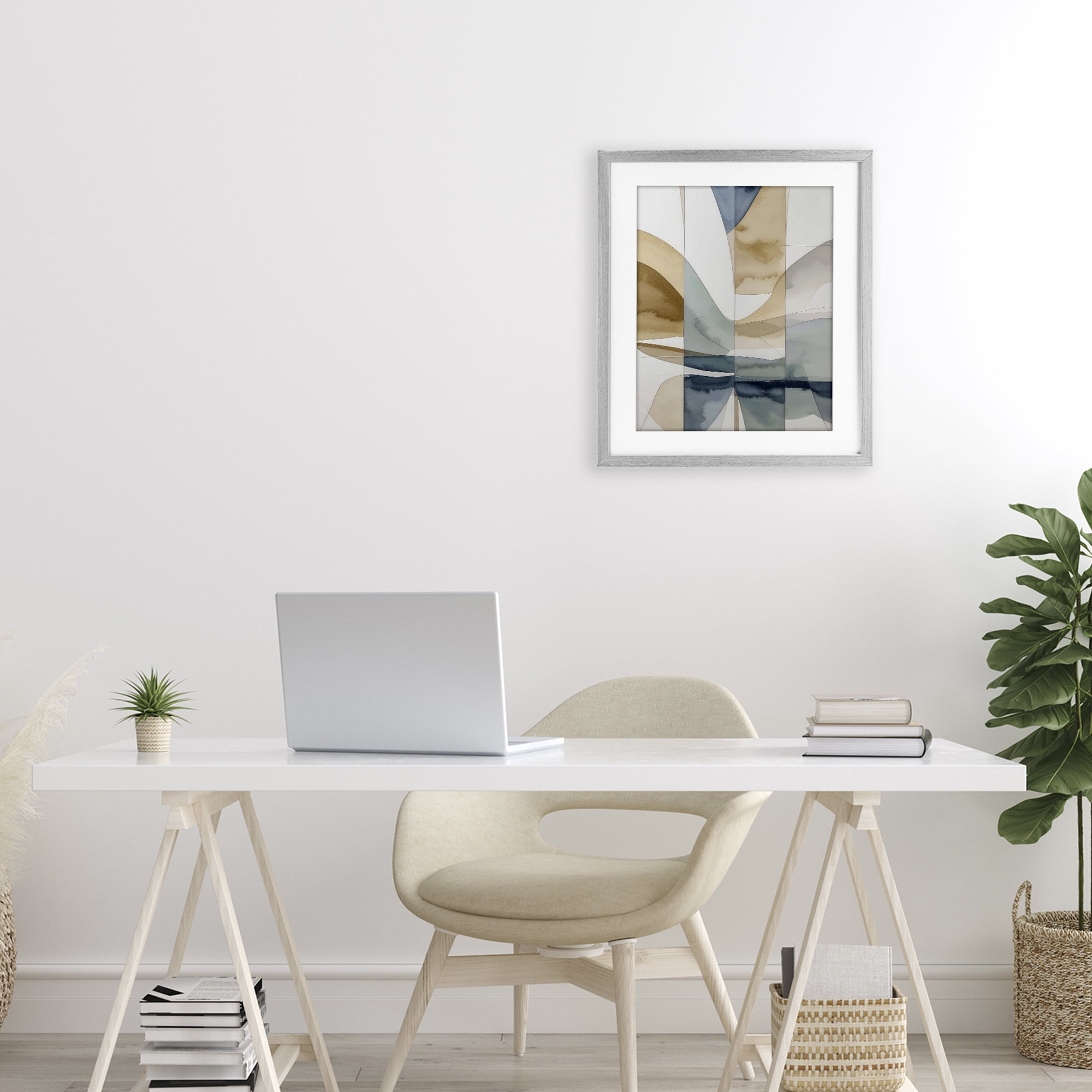 Stupell Industries Geographic Fluid Abstraction Gray Framed Print Under Glass, design by Alonza Saunders