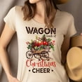 thumbnail image 4 of Wagon Christmas Cheer Shirt | Rustic Holiday Graphic Tee, Heliconia, Size L, 4 of 6