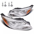 thumbnail image 2 of For 2012 2013 2014 for Ford Focus Headlights HeadLamps Assembly Halogen Pair Chrome, 2 of 4