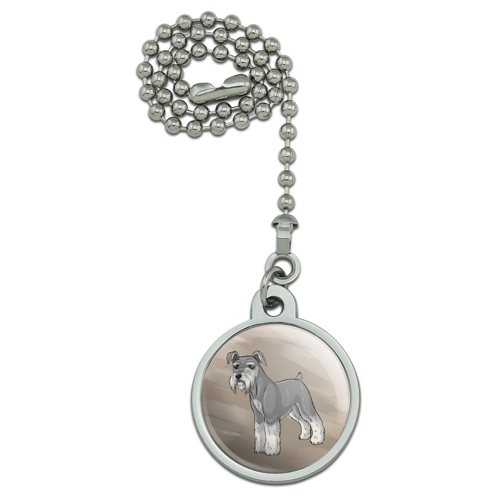 GRAPHICS & MORE Miniature Schnauzer Dog Ceiling Fan Light Pull Chain - 8" Ball Chain, 1" Resin Charm