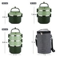thumbnail image 2 of Stackable Lunch Box,YFBXG 3 Tier Stainless Steel Thermal Bento Lunch Box With Lunch Bag & Utensils (Green, 3 Tier), 2 of 6
