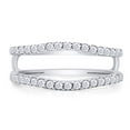 thumbnail image 2 of 1/4 CT Round Cut White Cubic Zirconia Curved Enhancer Guard Ring In 14K White Gold Over Sterling Silver (Color: White, Clarity: VVS1-VVS2, 0.25 Cttw) -7.5, 2 of 9