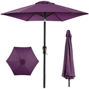 Best Choice Products 10ft Outdoor Steel Market Patio Umbrella w/ Crank, Tilt Push Button, 6 Ribs - Amethyst Purple