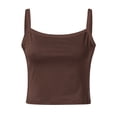 thumbnail image 4 of Women V Neck Cropped Top Padded Camisole, Stretchy Summer Sleeveless Top,S, 4 of 6