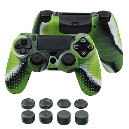 Ps4 Case Cover Shell TSV PS4 Controller Dual Shock Skin Grip Anti-slip Silicone Cover Protector Case for Sony PS4/PS4 Slim/PS4 Pro Controller with 8 Thumb Grips ()