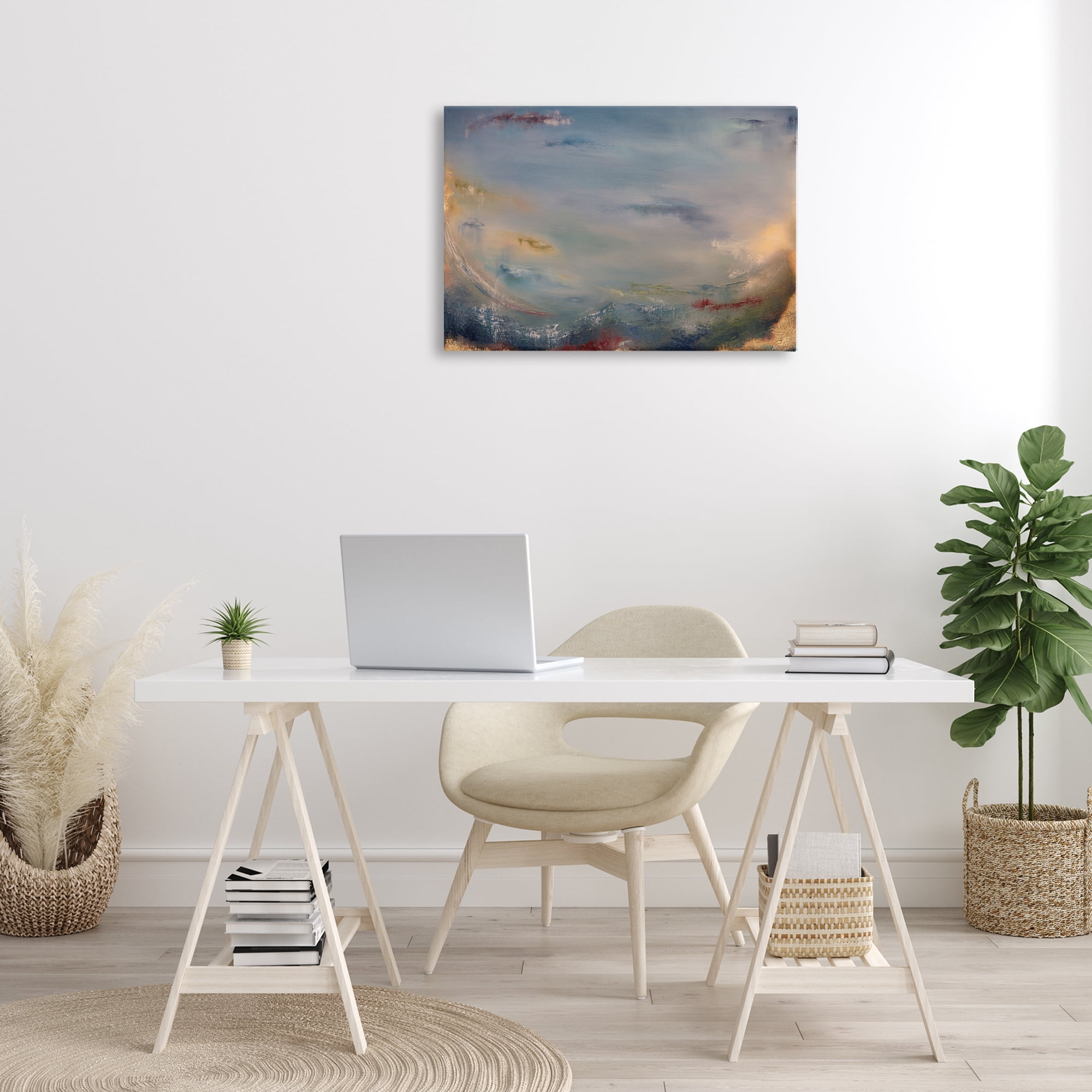 Stupell Industries Bottom Of Ocean Abstraction Abstract Painting Wrapped Canvas Art Print Wall Art, 30 x 20
