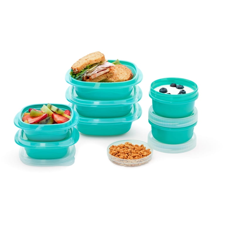 Rubbermaid TakeAlongs Food Storage Containers, Teal Splash, 16
