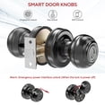 thumbnail image 3 of GeekTale Smart Fingerprint Door Lock Fingerprint Doorknob Entry Door Lock, Fingerprint Unlocking, Mobile App Unlocking, Key Unlocking for Home Hotel Office Apartment Bedroom Black, 3 of 10