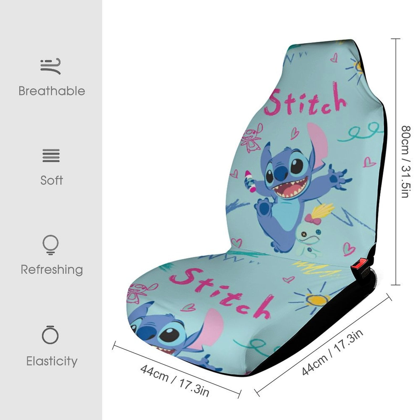 Cartoon Car Front Seat Covers Vehicle Seat Protector Car Mat Covers Fit Most Cars for Pet Lover 2PCS