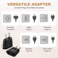 thumbnail image 6 of Uxcell 5 PCS EU to US Plug Socket Jack, US 2 Pin to European 2 Outlet Adapter Travel Charger Converter, 125V/250V 6A, 4mm Hole Black, 6 of 6
