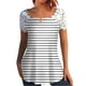 thumbnail image 1 of Mujeres Tops Casual verano encaje manga corta Split cuello túnica impresa camisetas camisetas Tops OAVQHLG3B Store lin121212, 1 of 5