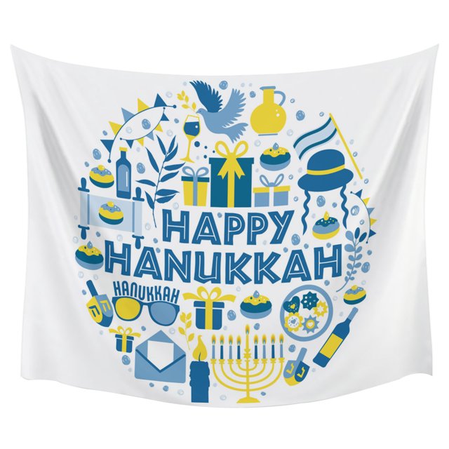 Tapiz Colgante De Pared De Poliéster, Decoración Del Hogar De Hanukkah, Tapiz Impreso Único Para El Hogar Para Dormitorio, Sala De Estar, Regalo De Fiesta matsuzay HA027037-01