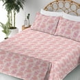 thumbnail image 3 of Ambesonne Geometric Fitted & Flat Sheet with Shams 4 Pcs Set, Pastel Hues Circular Art, Calking, Blush and Rose, 3 of 5