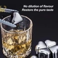 thumbnail image 3 of Ice Stones, Cooling Refreezable Small Stainless Steel Ice Cube Easy Cleaning 4pcs  for Bar, 3 of 7