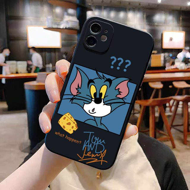 Fundas de silicona con dibujos animados de gato y ratón para iPhone 14 13 12 11 Pro Max Mini 11 Pro Max X XR XS MAX 8 7 6 6S Plus 5 SE Tan Jianjun unisex