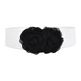 thumbnail image 4 of Cinturón elástico ancho para mujer, cinturón elástico, cinturón de corsé grueso, cinturón de moda Flor negra, 4 of 9