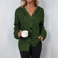 thumbnail image 5 of Baberdicy Sweater Coat Women's Cardigan Sweater Hoodies Button Down Long Sleeve Oversized Knit Cardigans Cardigan Sweaters for Women Army Green, 5 of 8