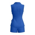 thumbnail image 6 of QGJZVUNL Two Piece Sets for Women Summer Clothes Business Casual Outfits Sleeveless Vest Jacket Wide Leg Shorts Size 2XL, 6 of 6
