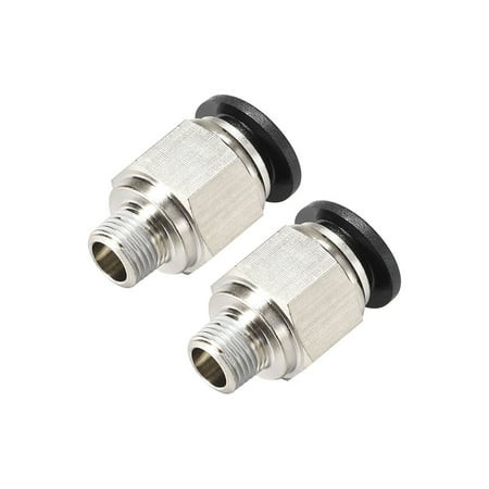 

Straight Pneumatic Push to Quick Connect Fittings 1/8NPT Male x 10mm Tube OD Silver Tone 2pcs
