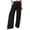 Black, variant on YIFUNIN Women's Summer Cotton Linen Wide Leg Pants with Button Detail & Elastic Waist, Loose Palazzo Casual Trousers with Pockets,Army Green L
