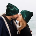 thumbnail image 5 of Zufioo Green Lightning Flash Print Adult Knitted Hat, Unisex Cuffed Brimless Ski Hat, Suitable for Autumn and Winter, 5 of 6
