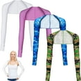 thumbnail image 1 of 4 pares de manguitos de refrigeración para brazos, protección solar con orificio para los dedos para golf, conducción, equitación, pesca, morado, blanco, azul camuflaje, verde camuflaje Jormftte LRWJ449-5, 1 of 6