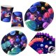 thumbnail image 2 of Decoraciones para fiesta en el espacio exterior, vajilla para fiesta de galaxia, platos de papel de astronauta, vasos, servilletas, suministros para fiesta de cumpleaños con temática espacial, 2 of 5