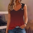 thumbnail image 5 of Fmbrln Tank Tops for Women Summer Sleeveless V Neck Hollow Out Tops Casual Loose Fit Gradient Print Tees Blouses, 5 of 5