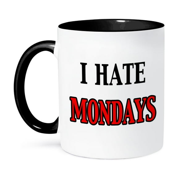 3dRose, I hate Mondays, 11oz Two-Tone Black Mug