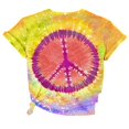 thumbnail image 3 of WEIWEN Hippie Tshirts Shirts for Women Trendy 2026 Tie Dye Peace Love Graphic Tees Womens Summer Tops Casual Crew Neck Short Sleeve Fitness Outfits Yellow, S, 3 of 5