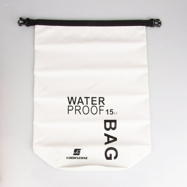 15L Waterproof Dry Bag Pouch for Camping Boating Fishing Rafting White