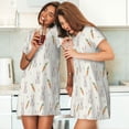 thumbnail image 4 of Naloa Retro Rabbit Print Women Nightgowns,Womens Loungewear,Short Sleeve Sleepwear,Comfy Ladies Nightdress, 4 of 6