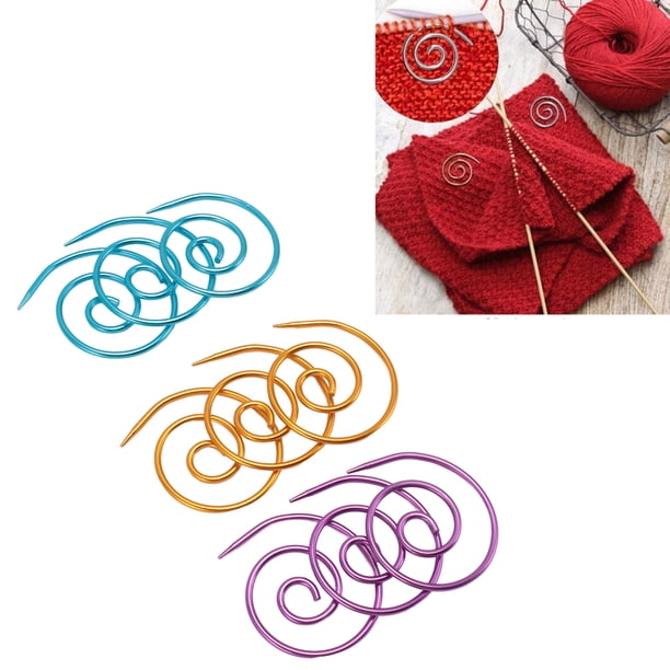 Aguja De Tejer Circular, 3 Colores Confiables 9 Piezas Aguja De Cable En Espiral Versátil Metal Conveniente Para Chales