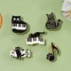 thumbnail image 2 of Broche de aleación con diseño de notas de piano y gato negro, para ropa, bolso, abrigo, botón decorativo, insignia, 2 of 6