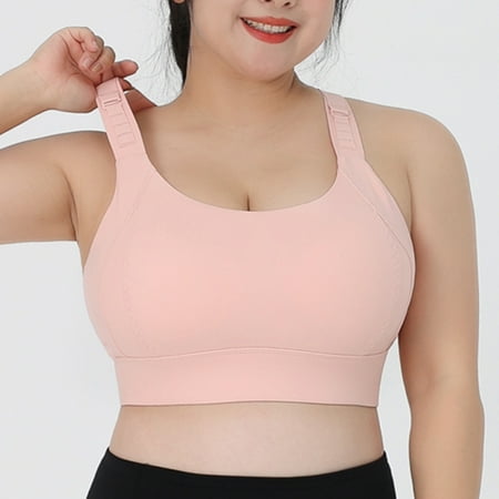 Munlar High Impact Support Sports Bras for Women Wireless Plus Size Nursing Sports Bra Bounce Control Pink Padded Sports Bras XXXL
