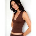 thumbnail image 4 of Camisetas sin mangas de verano para mujer, con estampado de lunares a la moda o color liso, corte ajustado, escote en V profundo, ideales para salir., 4 of 8